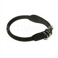 Halsb�nd Nubukl�der rundsyet 32 cm Sort